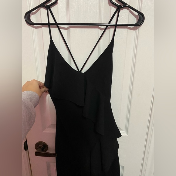 Ruffled Black Midi Dress - Picture 1 of 2